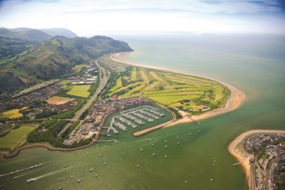 Golf Club in background Conwy Marina North Aerial Towns & Villages