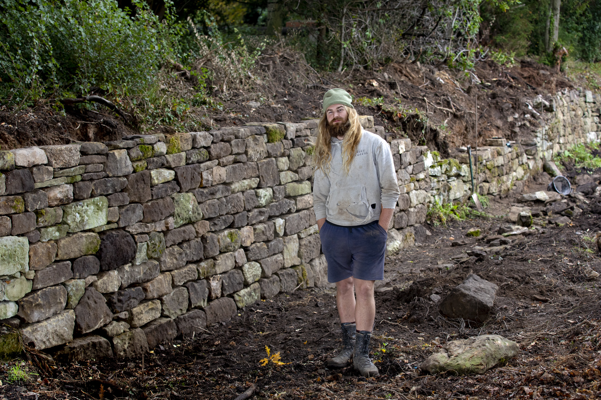 Pictured Barney Murray Drystone waller at the Wynnstay Estate Ruabon. Picture Mandy Jones